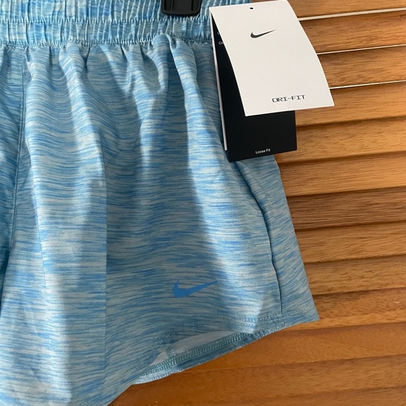 Nike Women’s One Dri-Fit Mid-Rise 3” Brief Lined Blue SpaceDye Shorts Sz S NWT - Picture 3 of 8